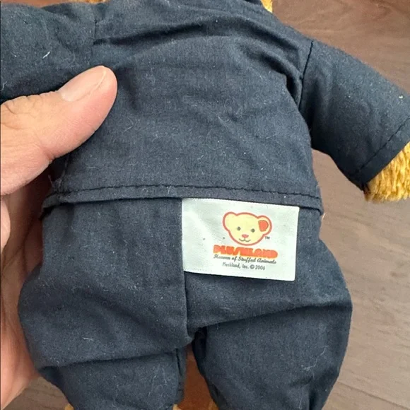 Vintage Charming Plush Bear in Navy Outfit - Picture 2 of 2